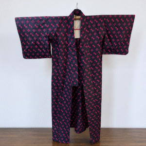 Japanese Cotton Black + Magenta Kimono