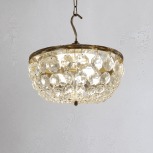 Vintage Brass + Glass Plafonnier Light Vintage Brass + Glass Plafonnier Light