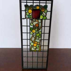 Art Nouveau Leaded Glass Panel