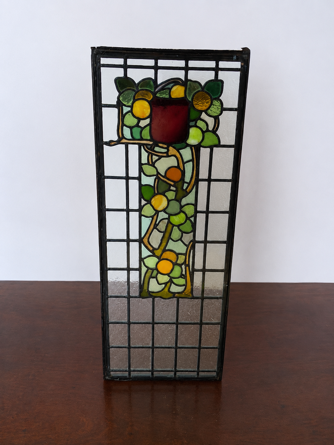 Art Nouveau Leaded Glass Panel