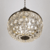 Vintage Brass + Glass Plafonnier Light