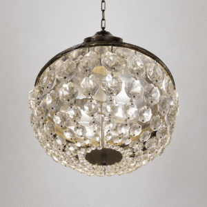 Vintage Brass + Glass Plafonnier Light Vintage Brass + Glass Plafonnier Light