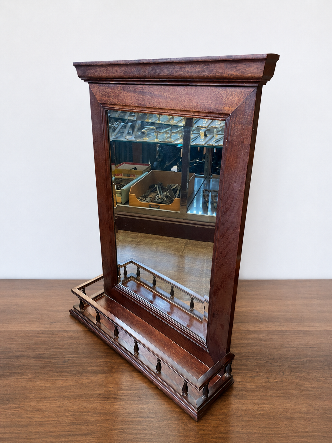 Victorian Mahogany Mirror Shelf