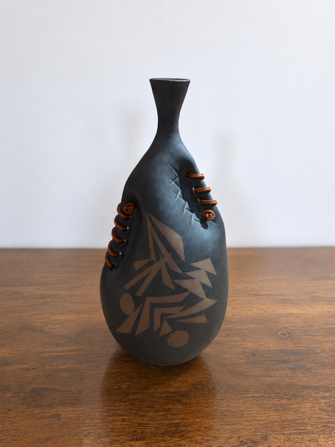 Contemporary Blackware Pottery Vase