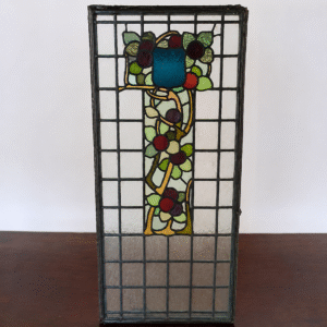 Art Nouveau Leaded Glass Panel