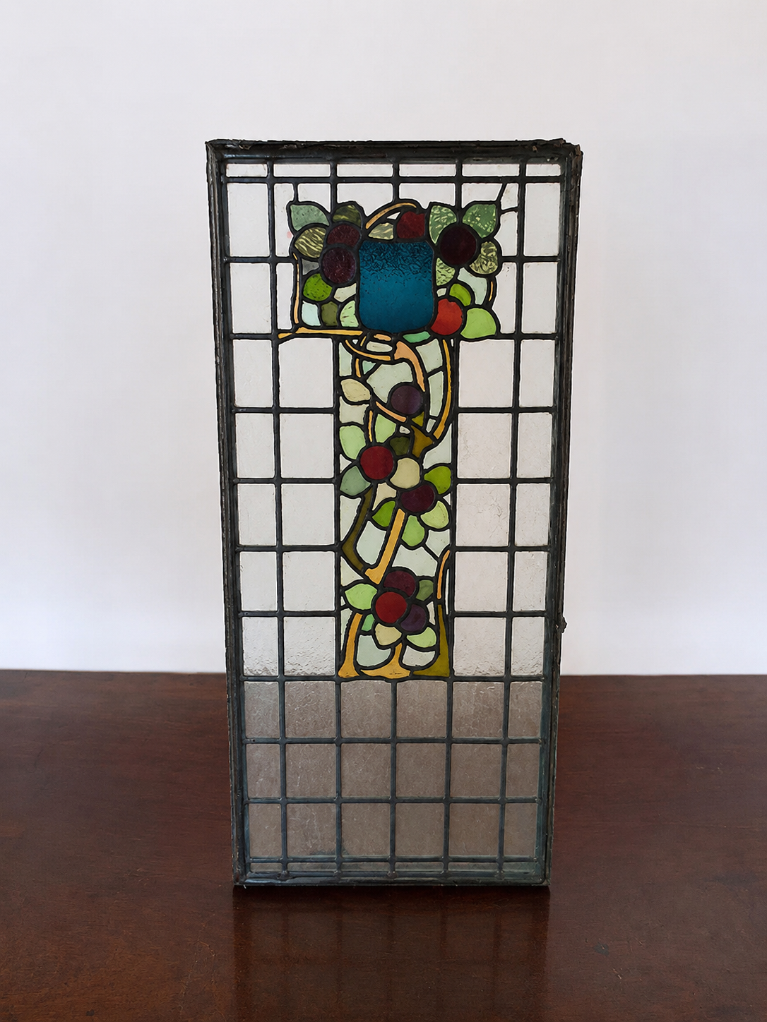 Art Nouveau Leaded Glass Panel