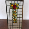 Art Nouveau Floral Leaded Glass Panel