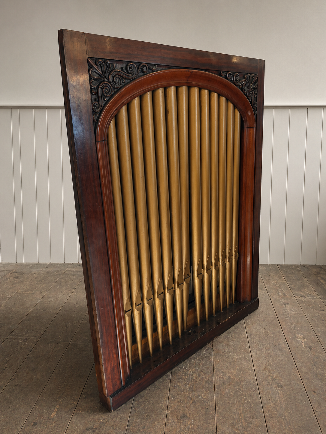 Antique Mahogany Organ Panel