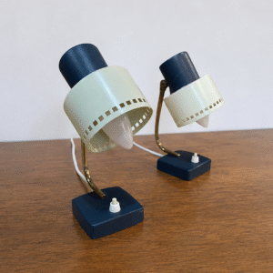 1950s Perforated Bedside Lamps Pair