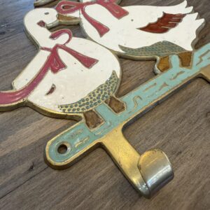 Vintage Brass Goose Wall Hooks