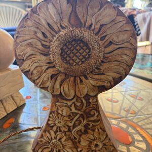 Vintage Sunflower Pottery Lamp