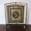 Victorian Stained Glass in Arched Frame
