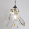 Vintage Smoked Glass Italian Pendant