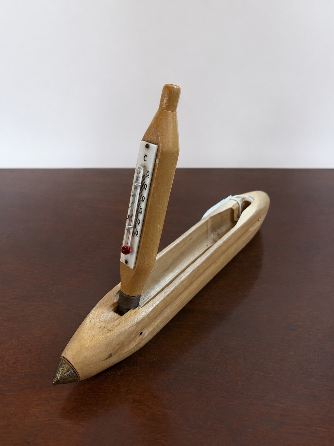 Vintage Oak Loom Thermometer