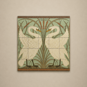 Art Nouveau Style Printed Tile Splashback
