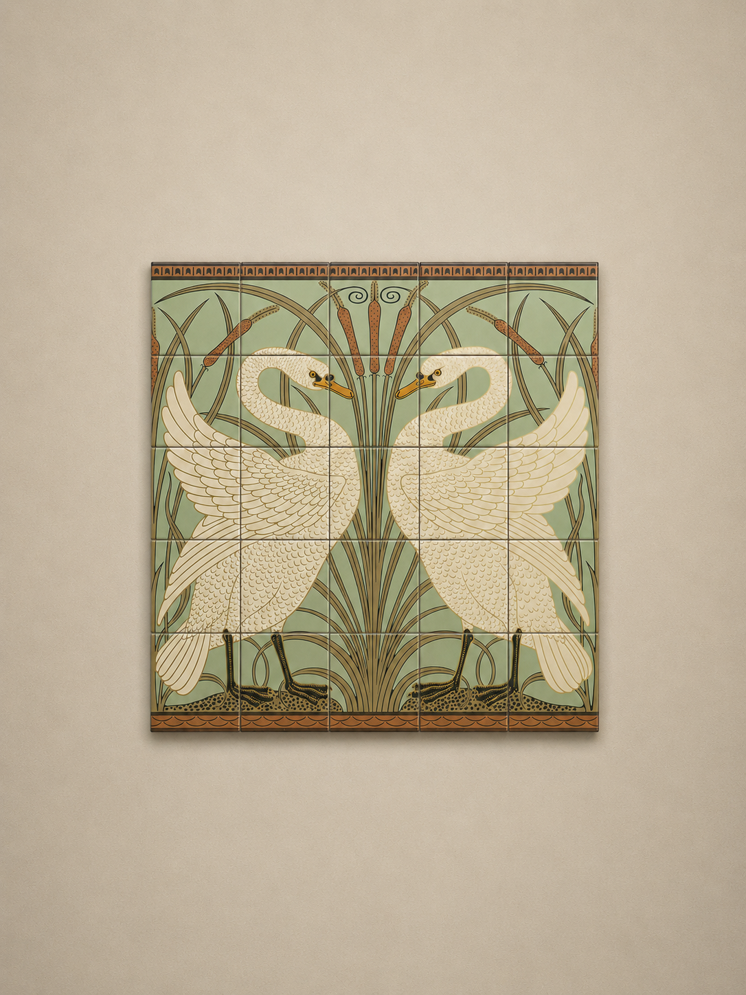 Art Nouveau Style Printed Tile Splashback
