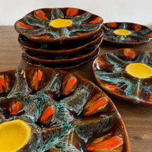 Vallauris Oyster Plates Set of 5 Vallauris Oyster Plates Set of 5