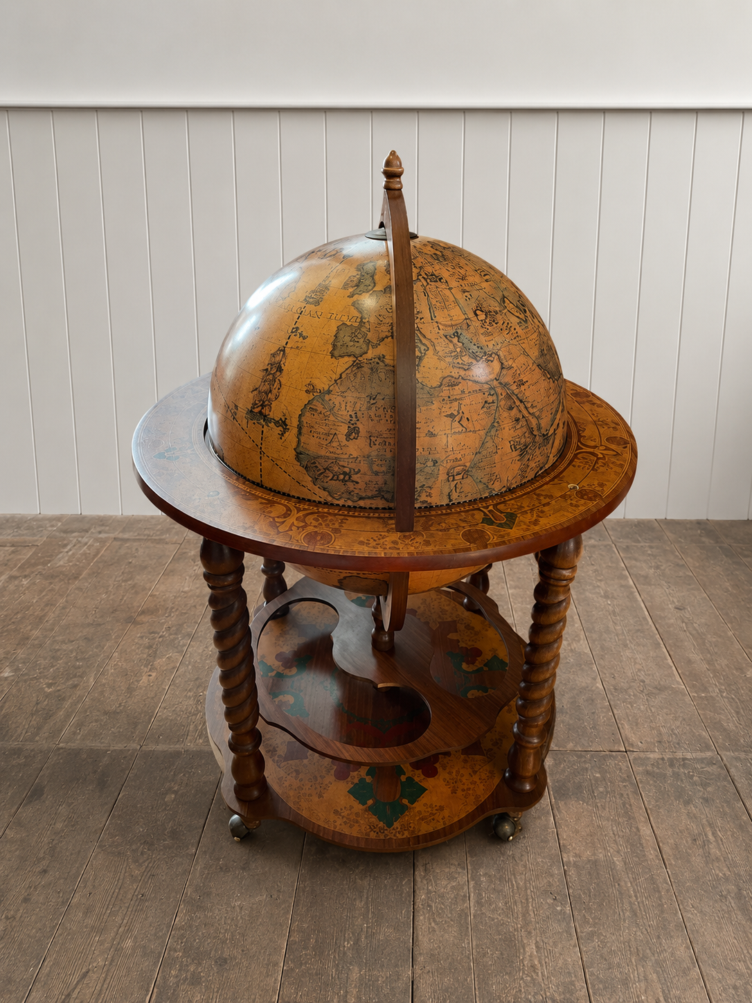Antique Style World Map Dry Bar Antique Style World Map Dry Bar