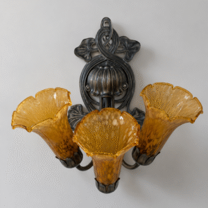 Art Nouveau Triple Shade Wall Sconce