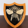 Arts & Crafts Style Printed Tile Splashback Wooden Manchester Bee Plaque