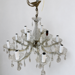 Edwardian Cut Glass 12 Arm Chandelier