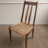 Milo Baughman Style Cantilever Chrome Dining Chair Danish Teak Rope Dining Chair