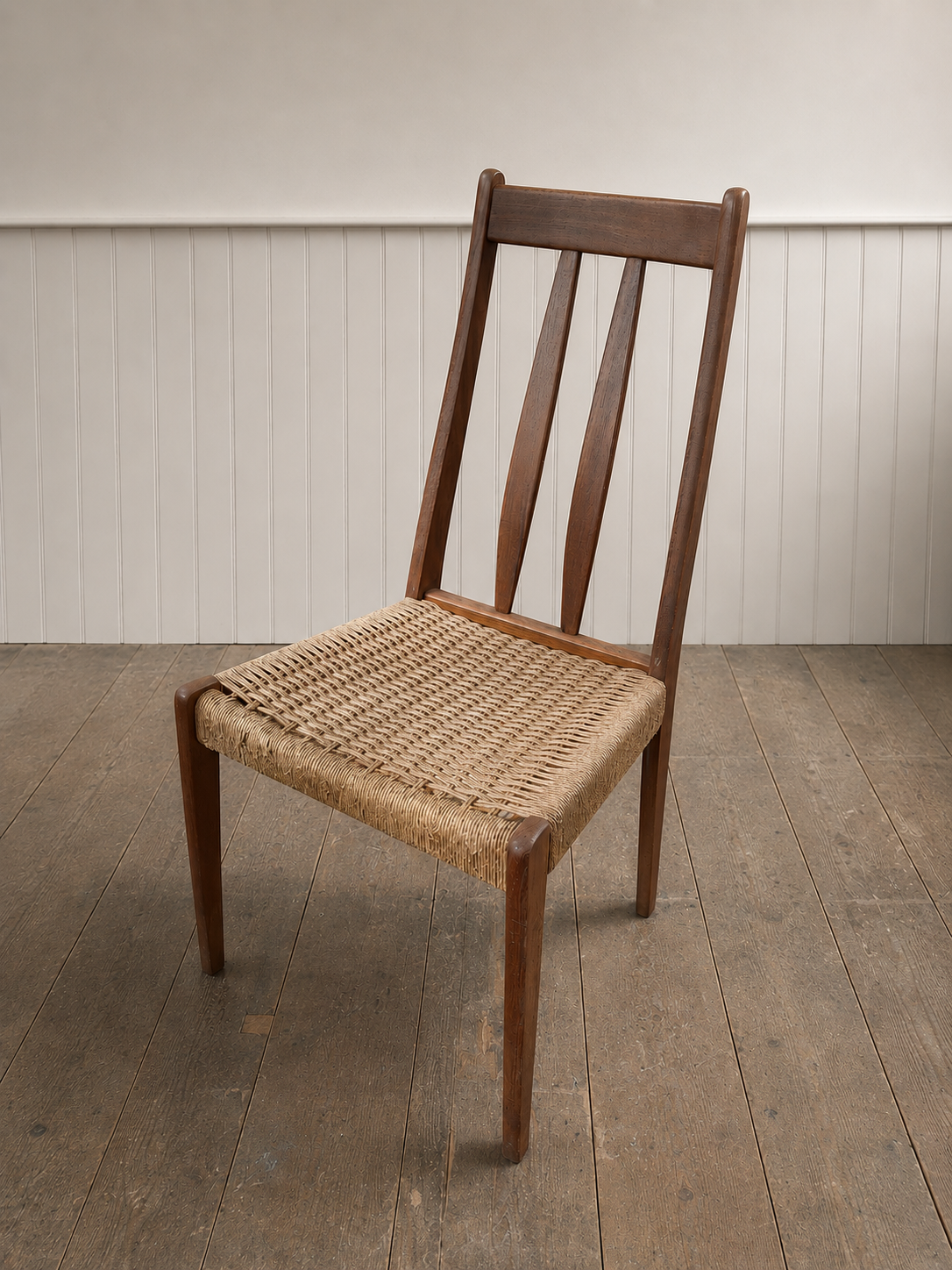 Danish Teak Rope Dining Chair