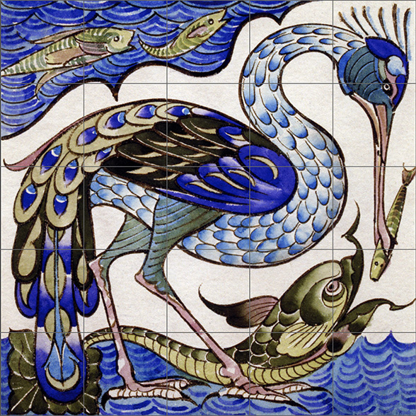Arts & Crafts Style Printed Tile Splashback Arts & Crafts Style Printed Tile Splashback