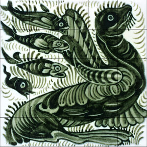 Arts & Crafts Style Sealion Printed Tile Splashback Sealion Printed Tile Splashback