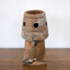 Vintage Japanese Silk Painting Antique Terracotta Chimney