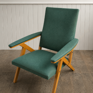 Mid Century Vinyl + Beech armchair Mid Century Vinyl + Beech armchair