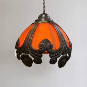 Art Nouveau Handmade Copper + Fabric Pendant Art Nouveau Handmade Copper + Fabric Pendant