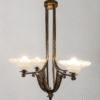 Art Nouveau 3 Arm Bronze Chandelier
