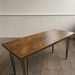 Reclaimed Herringbone Panga Panga Table Reclaimed Herringbone Panga Panga Table