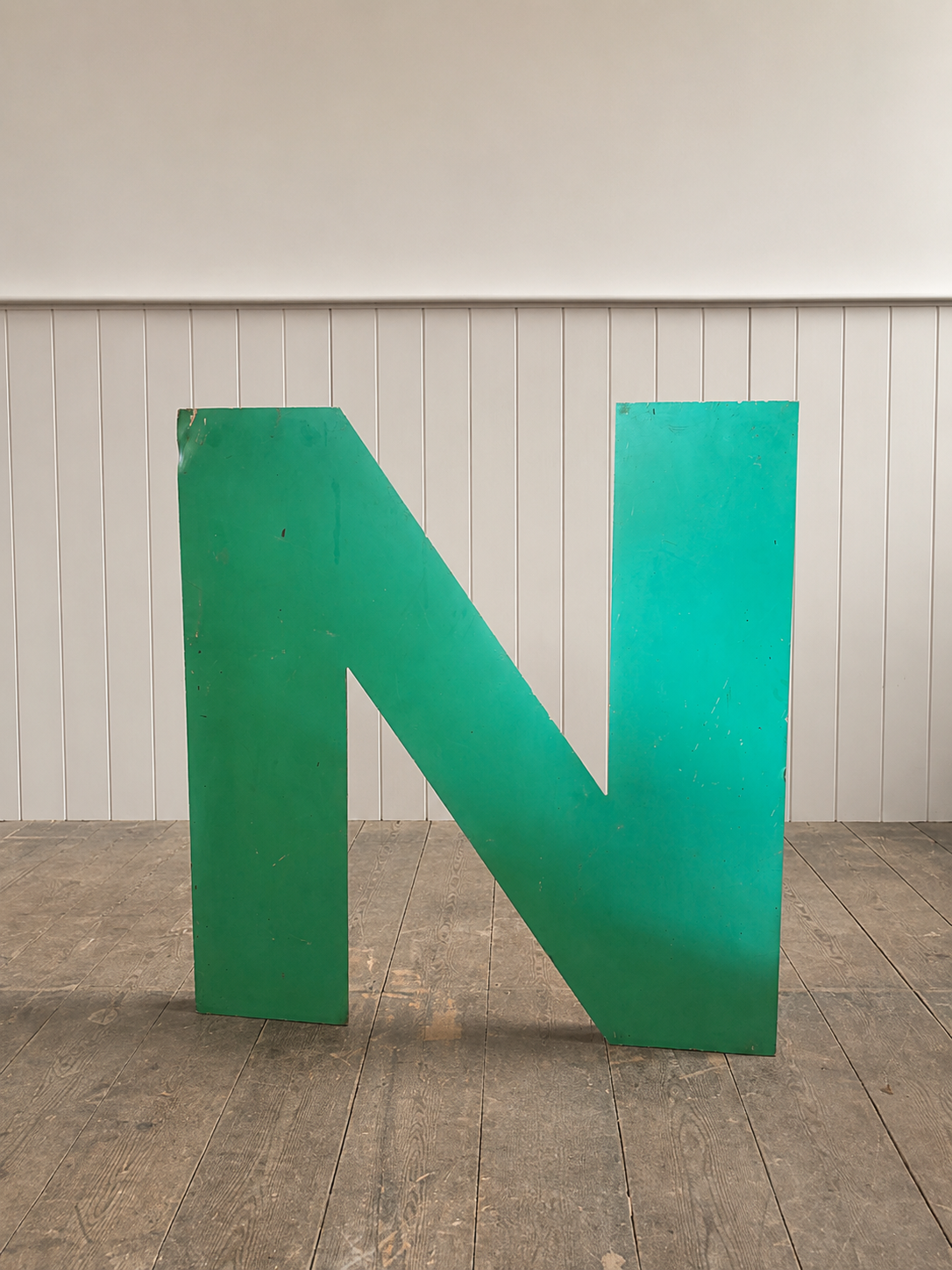 Vintage Metal Letter N