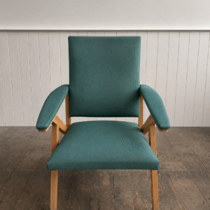 Mid Century Vinyl + Beech armchair Mid Century Vinyl + Beech armchair