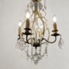 Vintage French Gilt Brass Crystal Chandelier Vintage French Birdcage Chandelier