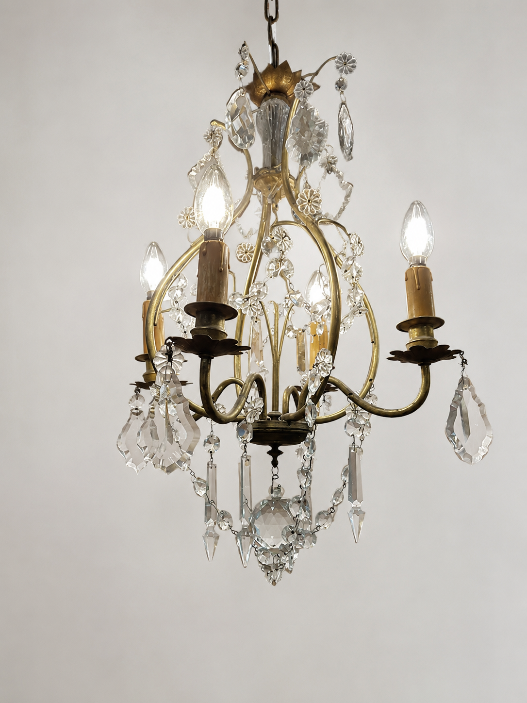 Vintage French Birdcage Chandelier
