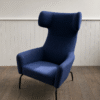 Mid Century Vinyl + Beech armchair Contemporary Softline Havana Wing Chair