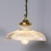 Vintage Ribbed Glass Pendant