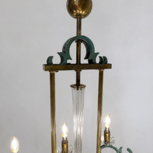 Art Deco French Wrought Iron Chandelier Art Deco French Wrought Iron Chandelier