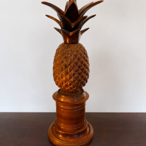 Vintage Carved Wood Pineapple Lamp