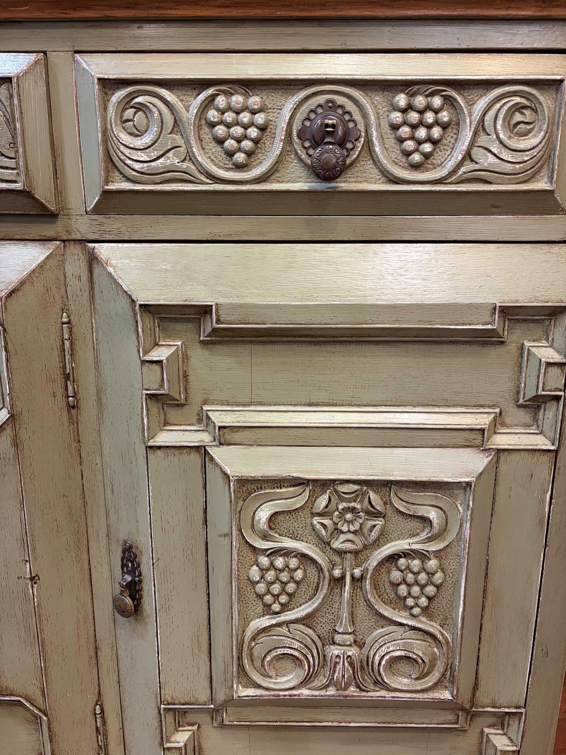 Vintage Rustic Sage Green Sideboard Vintage Rustic Sage Green Sideboard