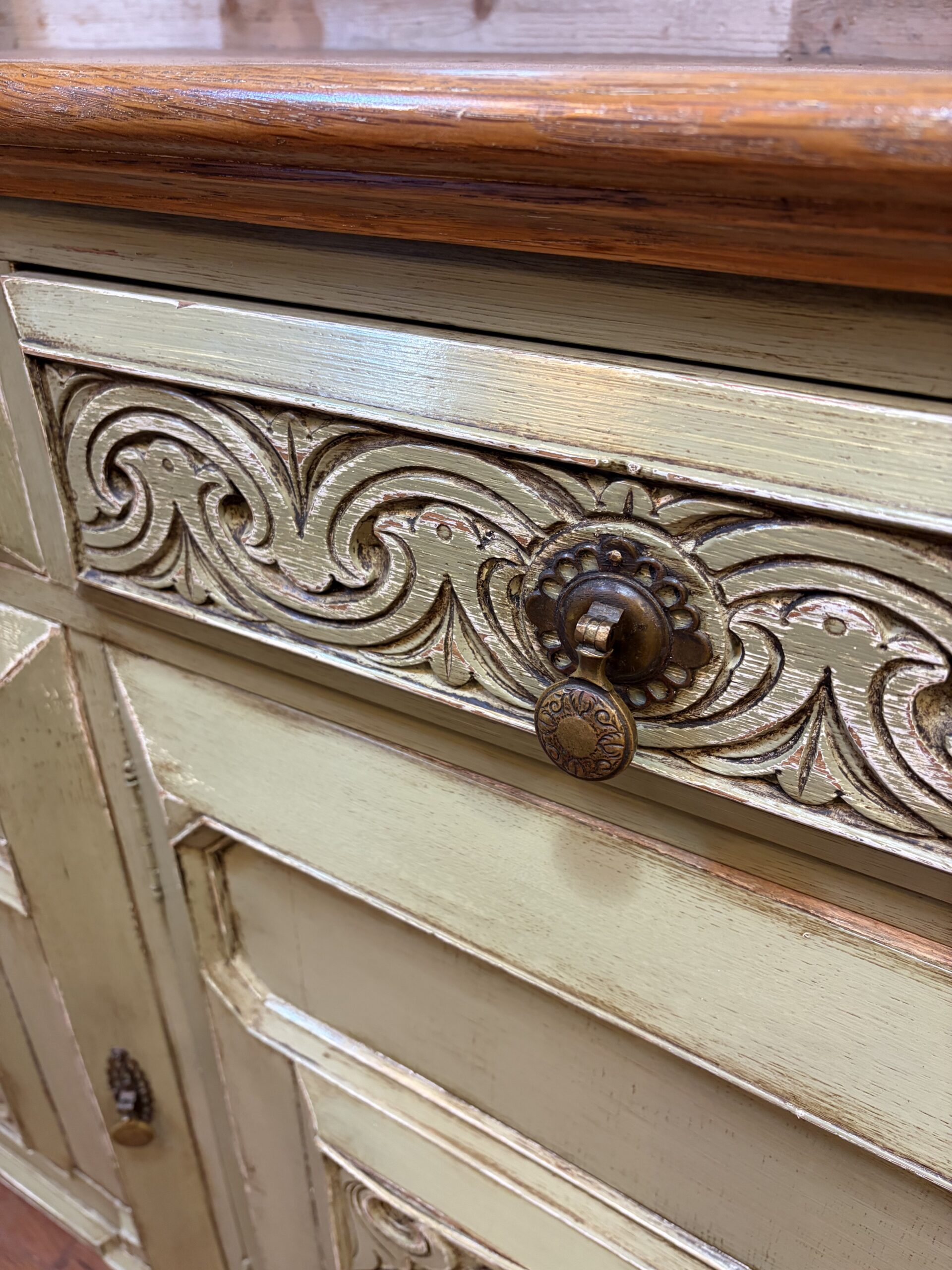 Vintage Rustic Sage Green Sideboard Vintage Rustic Sage Green Sideboard