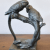 Vintage Cast Iron Lovebirds Sculpture
