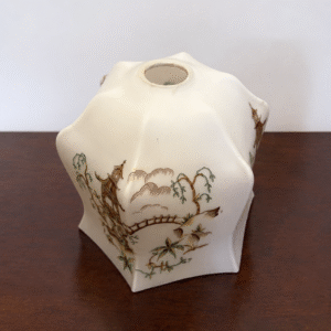 Art Deco Oriental Hand Painted Glass Shade Art Deco Oriental Hand Painted Glass Shade