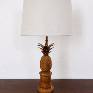 Vintage Carved Wood Pineapple Lamp Vintage Carved Wood Pineapple Lamp
