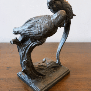 Vintage Cast Iron Lovebirds Sculpture Vintage Cast Iron Lovebirds Sculpture