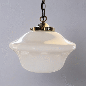 Vintage Lincoln Schoolhouse Opaline Pendant Vintage Lincoln Schoolhouse Opaline Pendant