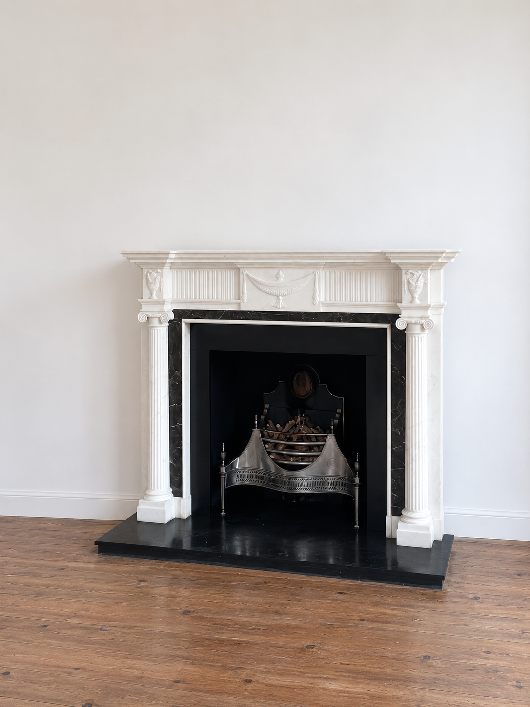 Neoclassical Style Marble Fireplace